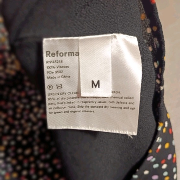 Reformation Troppo Confetti Black W/Colorful Polka Dots Wrap MINI Dress M SHORT! - Picture 8 of 10